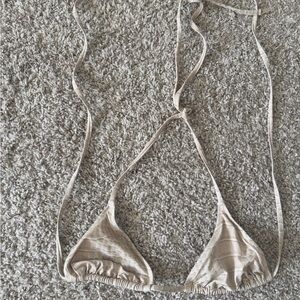 SKIMS Cream Triangle Bikini Top - Neutral Beige